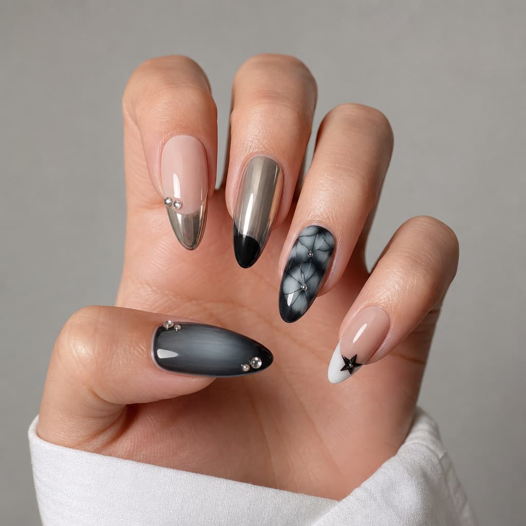 Midnight Starlace Press-On Nails/A8