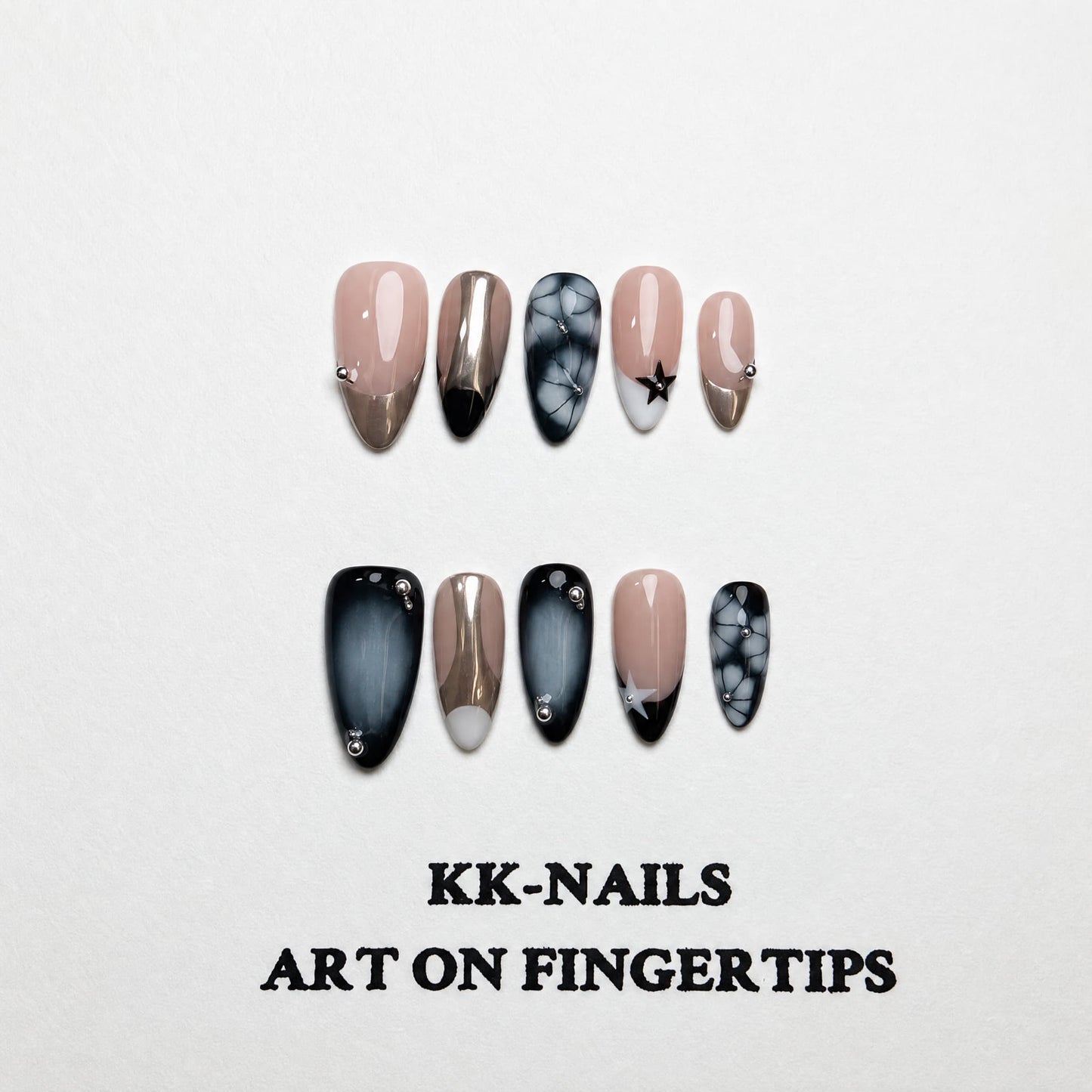 Midnight Starlace Press-On Nails/A8