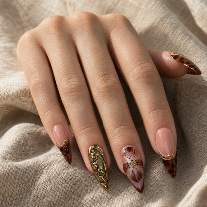 Mocha Garden Heirloom Press-On Nails//A5